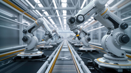 Fototapeta premium Growing anxieties about automation replacing human jobs. Exploring