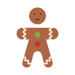 Gingerbread Man Flat Icon