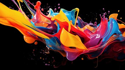 Fototapeta premium Colorful abstract explosion on a black background