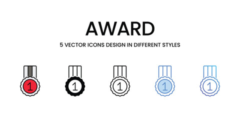 Award icons vector set stock illustration.