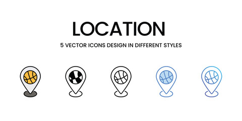 Location icons vector set stock illustration.