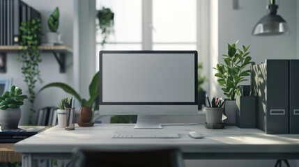 Fototapeta premium Computer Monitor on Desk