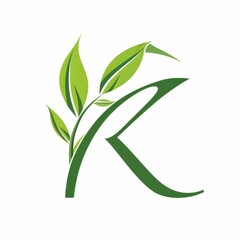Fototapeta premium logo, vector design of green tea leaves in the shape of an 