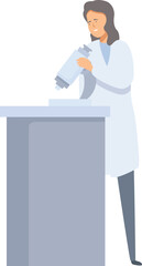 Scientist is carefully positioning a microscope, ready to delve into the world of scientific exploration and analysis
