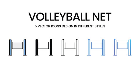 Volleyball Net icons vector set stock illustration.