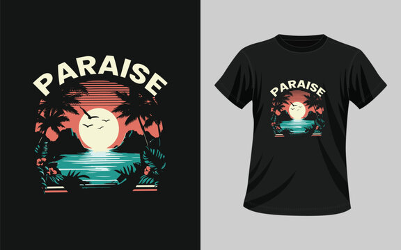 t shirt design, sunset t shirt design.