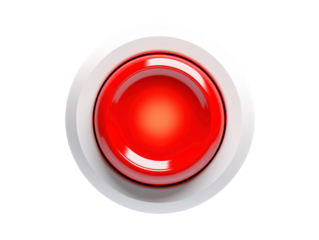 a red button in a white circle