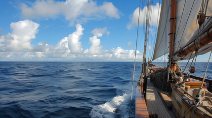 Fototapeta premium Sailing Boat on the Open Sea