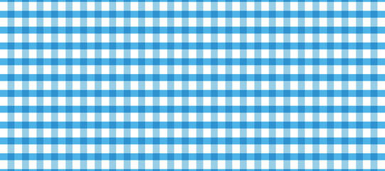 Blue gingham fabric square checkered seamless pattern vintage background.	