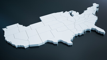 3D Rendering of the USA Map