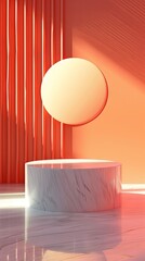 Podium 3d background empty backdrop pedestal product display for stationery product placement