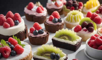 Delicious cakes made from a variety of citrus, berries and fruits