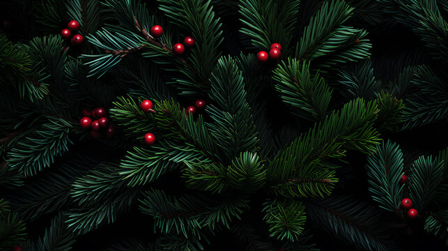 Christmas tree branches background
