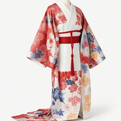Naklejka premium Traditional japanese kimono on white background
