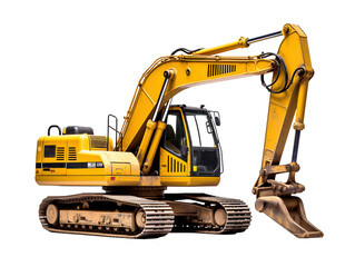 a yellow construction vehicle with a bucket