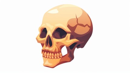 A cool skull icon in 2d format stands alone against a white background