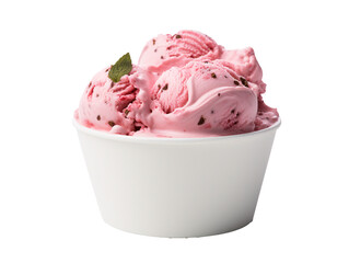 a bowl of pink ice cream