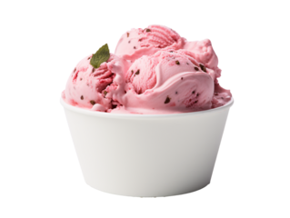 a bowl of pink ice cream