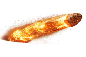 falling meteor isolated on transparent background , movement of falling comet  png ,generative ai