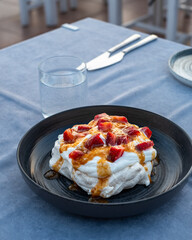 Apple pie with whipped cream