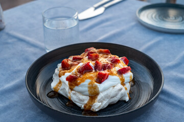 Apple pie with whipped cream