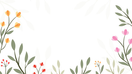 Abstract flower background vector design floral border frame