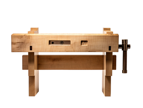 a wooden clamp with a handle