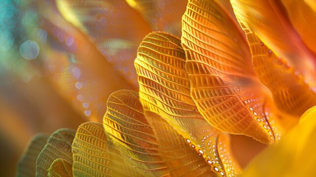 Vibrant yellow butterfly wings, a detailed texture pattern. Nature abstract colorful background