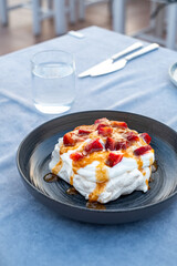Apple pie with whipped cream