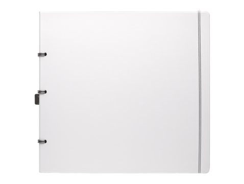 a white binder with a lock