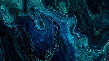 Fototapeta premium Abstract green Marbling Background. dark blue and black background. hyper realistic. cinematic. hyper realistic 