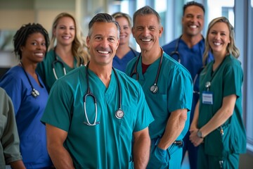 Happy Diverse Medical Team Smiling Together