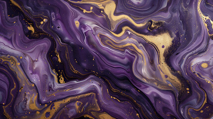 Abstract purple and Gold Painting. background for phone wallpaper. marble pattern with swirls 