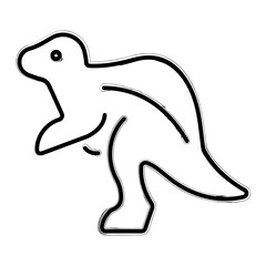 dino brush strokes on a white background. Vector illustration.