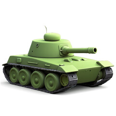 3d illustration of cute green tank icon