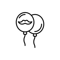 Fathers Balloon outline icons, minimalist vector illustration ,simple transparent graphic element .Isolated on white background