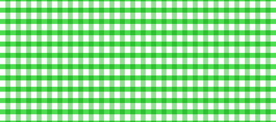 Green gingham fabric square checkered seamless pattern vintage background.	
