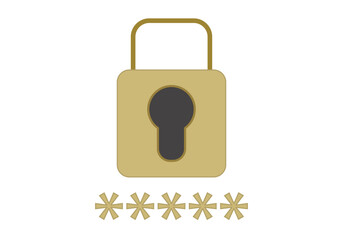 Seguridad de clave en internet representado con un candado dorado