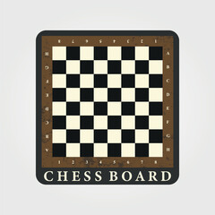 chess board template vector illustration design with grunge of wood