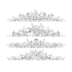 Fototapeta premium Hand Drawn Flower Bouquet Arrangement