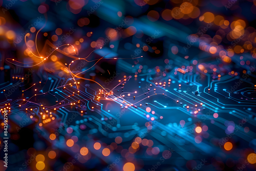 Poster technology abstract in computer architecture or artificial intelligence created generic it. concept 