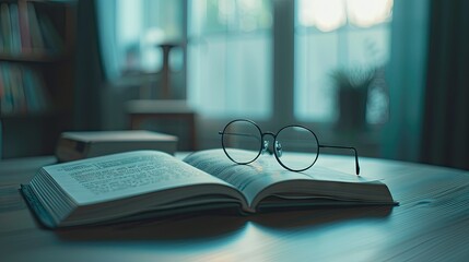 A Moment of Pause: Glasses Resting on an Open Book