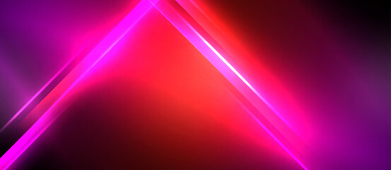 Neon dynamic diagonal light rays background. Techno digital geometric concept design for wallpaper, banner, presentation, background