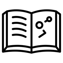 Science book icon symbol sign from modern reading collection in line style for mobile concept and web apps design. Education and book related vector line icon.