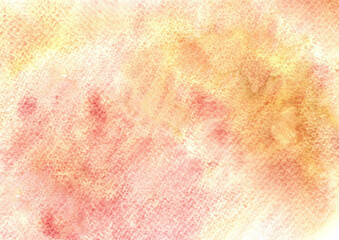 Watercolor yellow and pink colorful abstract background texture for cards or banner. Design illustration brush stroke