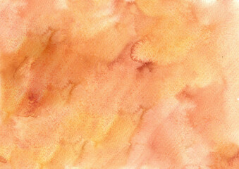 Fototapeta premium Watercolor yellow, brown, orange and pink colorful abstract background texture for cards or banner. Design illustration brush stroke