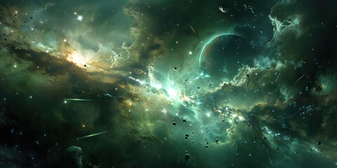 Obraz premium Starlight Investigations: Solving Crimes in the Starlit Void - Step into the shoes of a space detective as they navigate the complexities of space travel