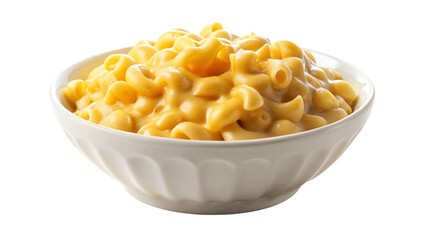 A bowl of creamy lobster mac and cheese. isolated on Transparent background.