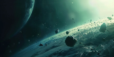 Naklejka premium Orbital Oddities: Investigating Anomalies in Space - Journey with space detectives as they uncover strange occurrences and unexplained phenomena