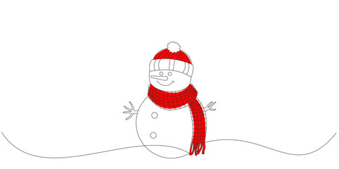 vector snowman wearing red scarf and christmas hat for christmas day 2 eps